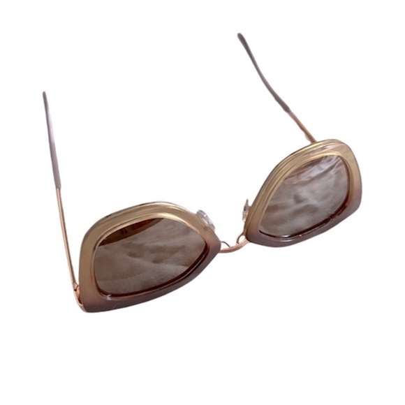 RETRO HEPBURN SUNGLASSES BROWN BEIGE - Picture 4 of 7